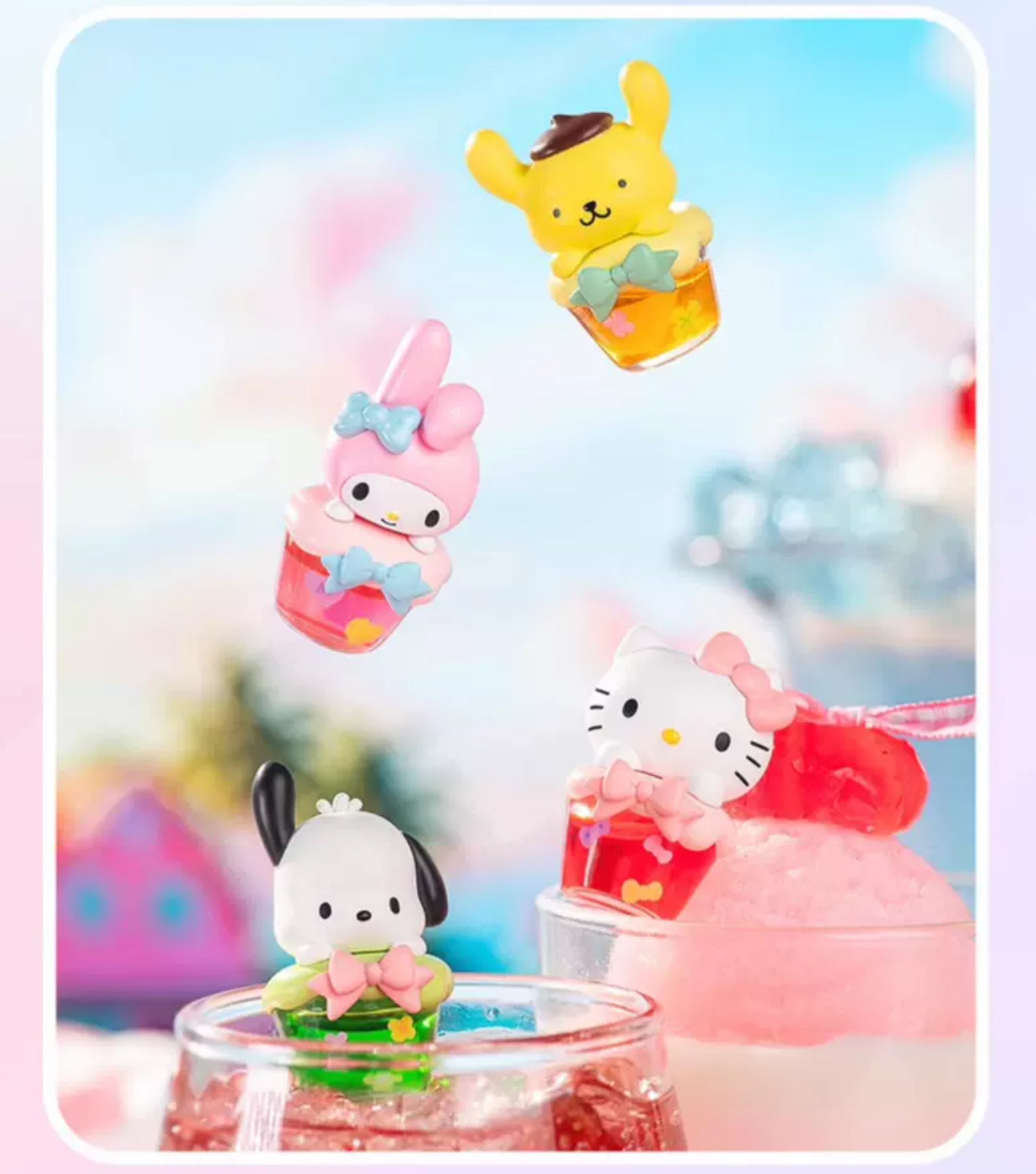 Sanrio Characters Colourful Drinks Mini Series | Hello Kitty My Melody Kuromi Cinnamoroll Pompompurin Pochacco - Kawaii Collectable Toys Toy Collection