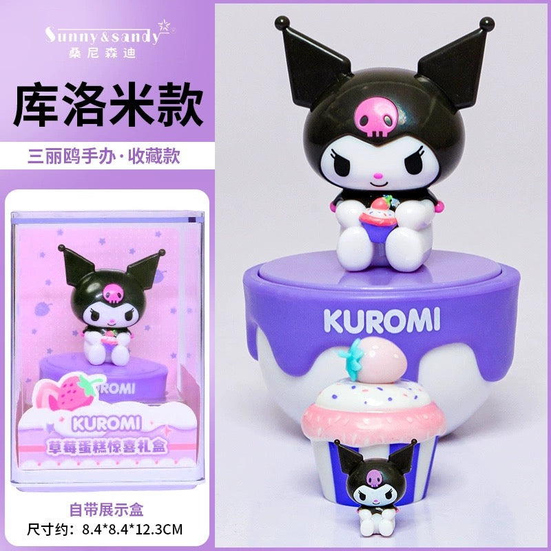 Sanrio Characters Strawberry Cake Mini Box Series | Hello Kitty My Melody Kuromi Cinnamoroll Pompompurin Pochacco - Kawaii Collectable Toys Toy Collection