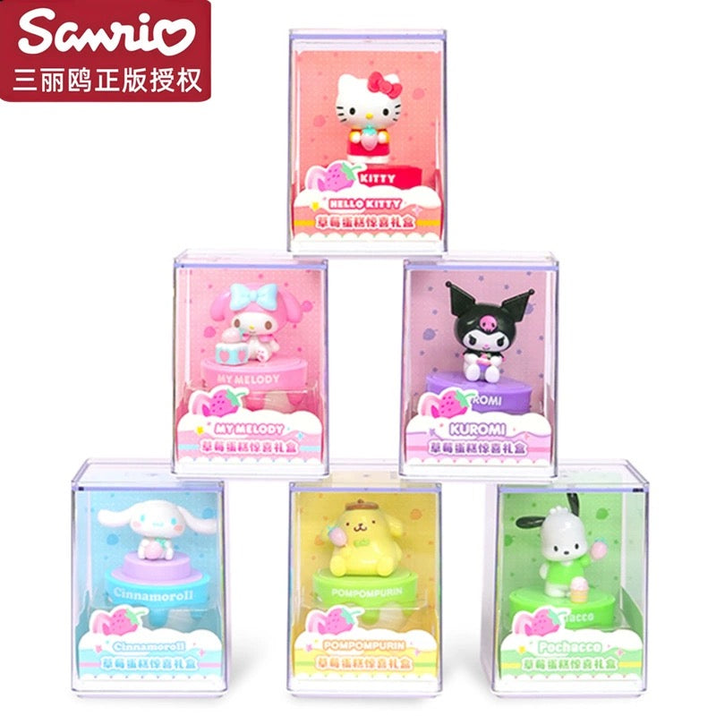 Sanrio Characters Strawberry Cake Mini Box Series | Hello Kitty My Melody Kuromi Cinnamoroll Pompompurin Pochacco - Kawaii Collectable Toys Toy Collection