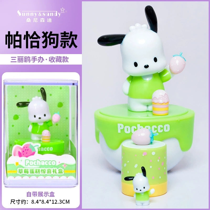 Sanrio Characters Strawberry Cake Mini Box Series | Hello Kitty My Melody Kuromi Cinnamoroll Pompompurin Pochacco - Kawaii Collectable Toys Toy Collection