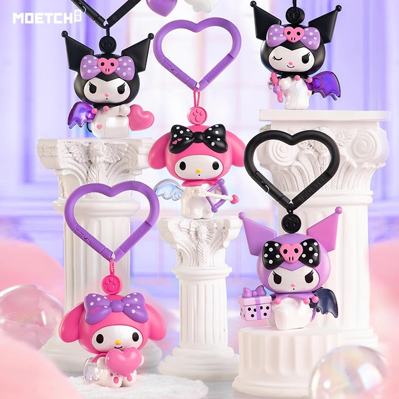 Sanrio Characters My Melody Kuromi Cupid Series Keychain | Wings Can Move - Kawaii Decoration Collectable Toys Toy Collection