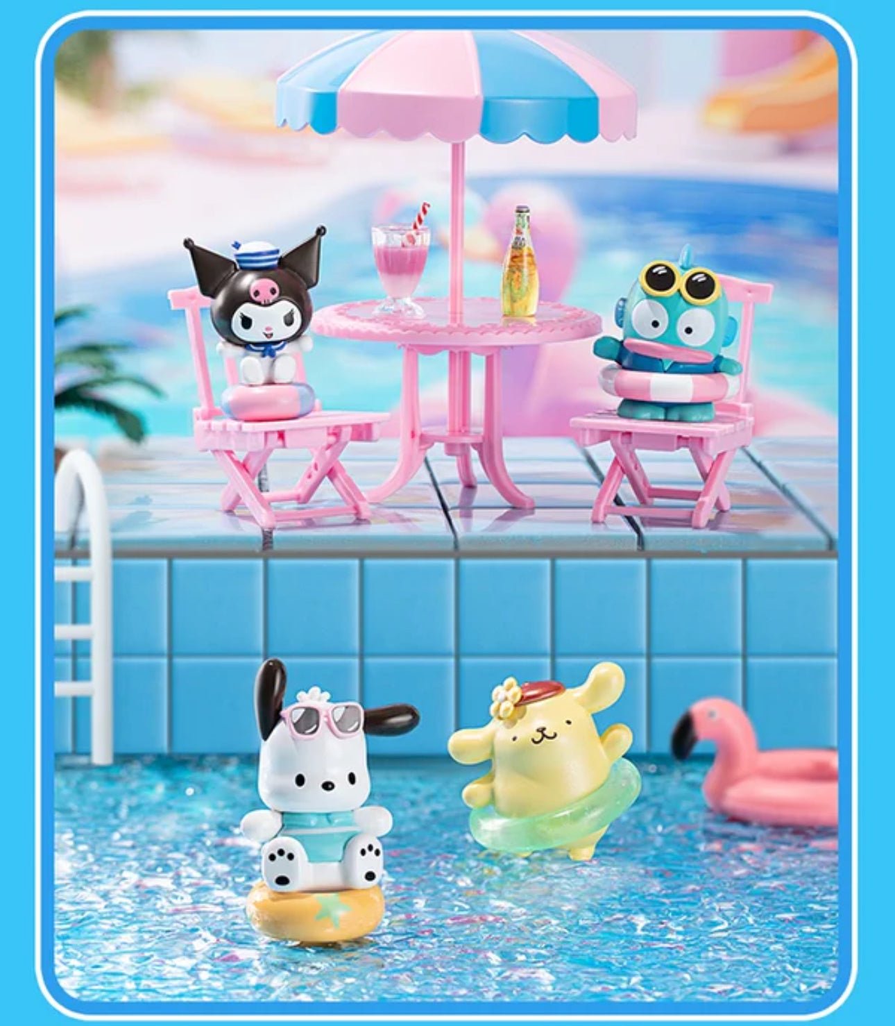 Sanrio Characters Sweet Summer Time with Blister Mini Series | Hello Kitty Kuromi Cinnamoroll Pompompurin Pochacco Hangyodon - Kawaii Collectable Toys Toy Collection