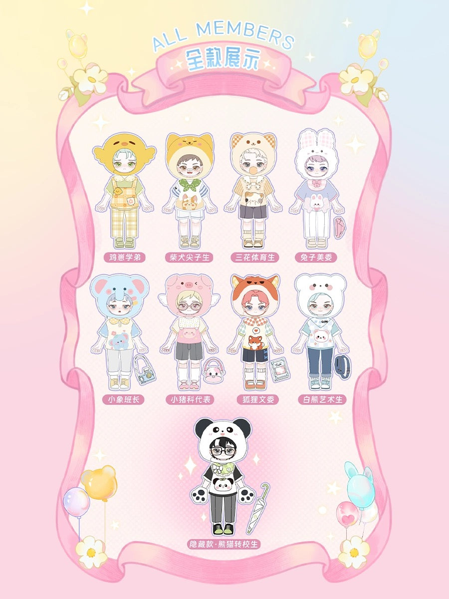 Simon Toys Peetsoon | Amusement Park Animals Ver Students - 1/12 ob11 11cm BJD Doll Ball Joint Doll Collectible Toys Cute Boy Mystery Blind Box