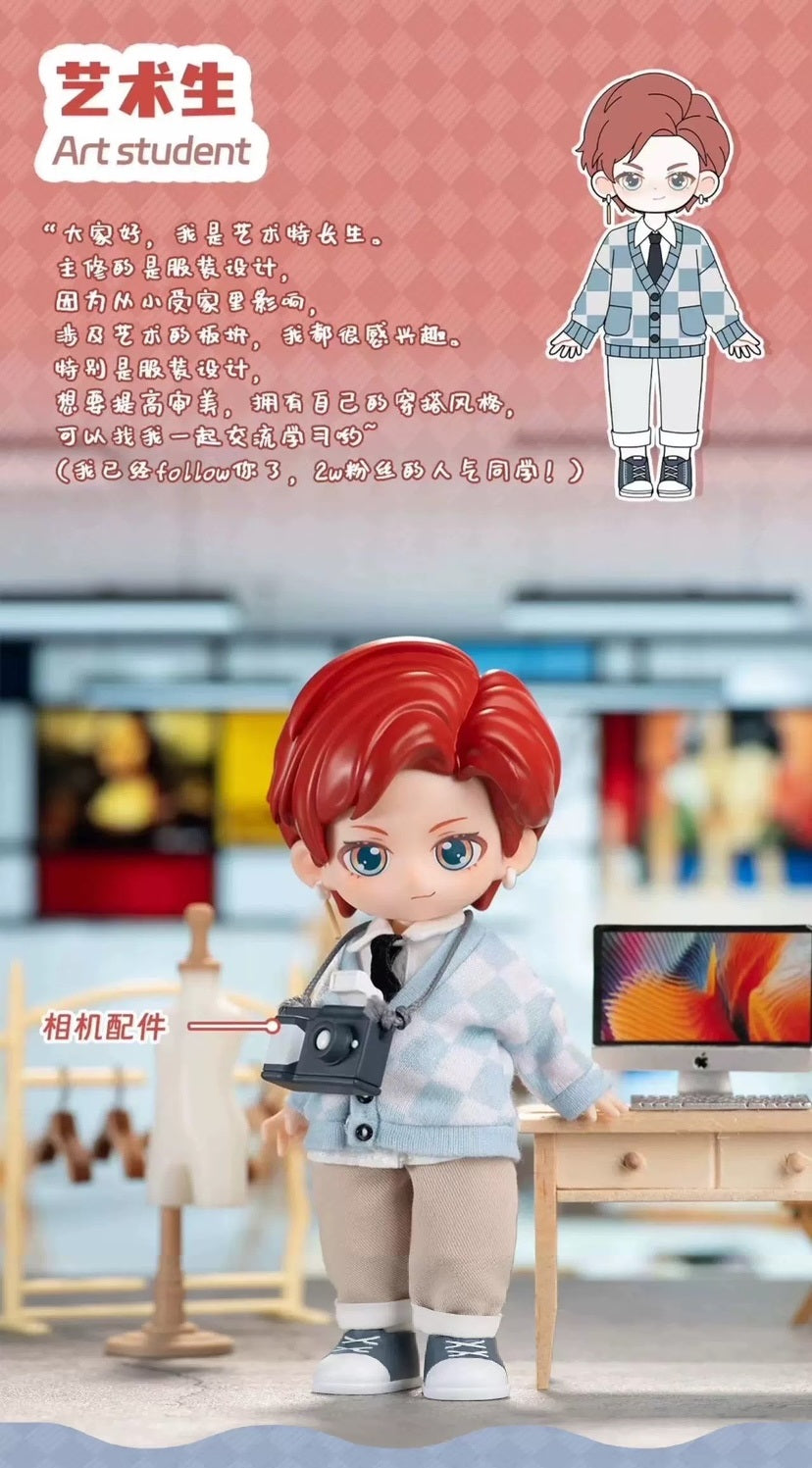 Simon Toys Peetsoon | Boy School Life Students - 1/12 ob11 11cm BJD Doll Ball Joint Doll Collectible Toys Cute Boy Mystery Blind Box