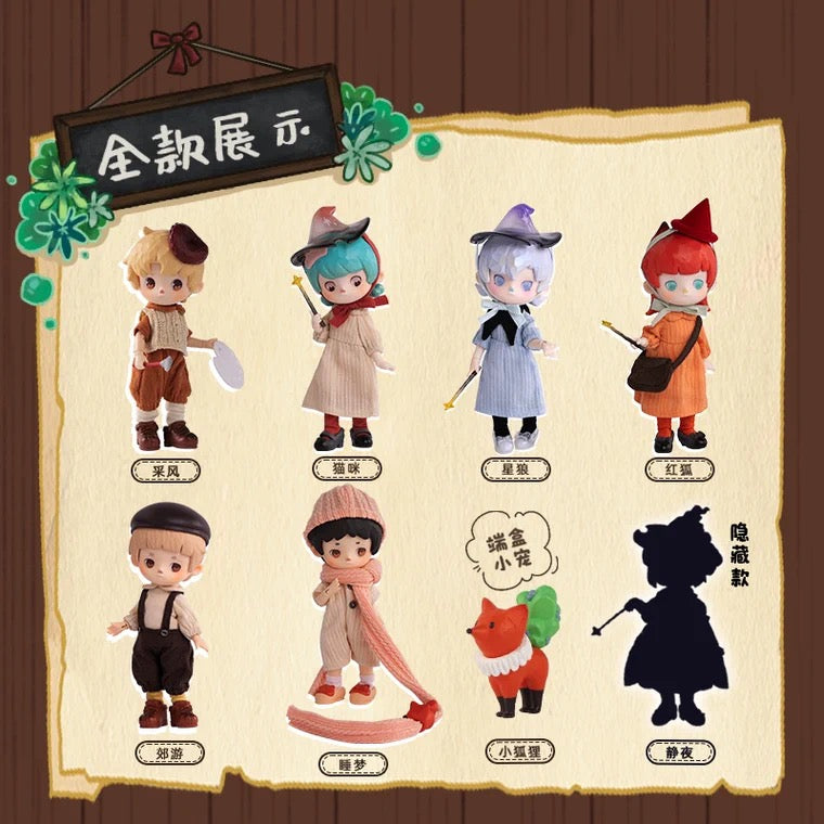 Mystery Blind Box 1/12 OB11 11cm BJD Doll Little Painter & Little Witch Ball Joint Doll Collectible Toys Penny Box