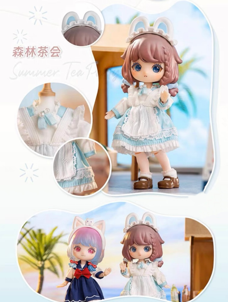 Simon Toys Liroro Summer Island 1/12 ob11 11cm BJD Doll Ball Joint Doll - Collectible Toys Mystery Blind Box